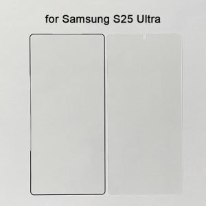 for Samsung S25, S25 Plus, S25 Ultra 2.5D black tempered glass screen protector with fingerprint unlocking