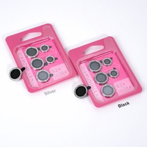 Diamond camera lens protector for Samsung S24 ultra with pink blister package