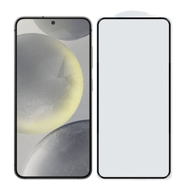 Para Samsung S24 protector de pantalla de vidrio templado negro con pegamento completo