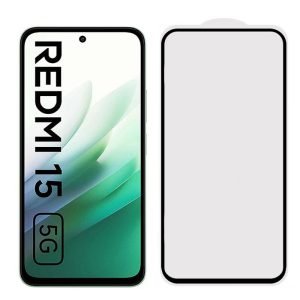 para Xiaomi Redmi 15 5G protetor de tela de vidro temperado com cola completa