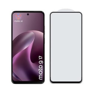 for Motorola Moto G17 full glue black tempered glass screen protector