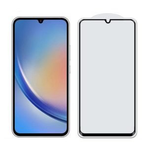 para Samsung A34 protetor de tela de vidro temperado com cola completa