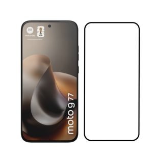 for moto G67 G77 full glue black tempered glass screen protector