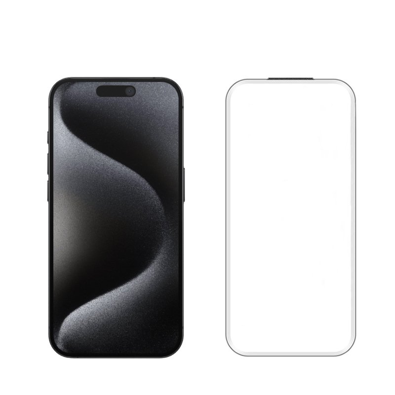 for iPhone 15 Pro borderless tempered glass screen protector