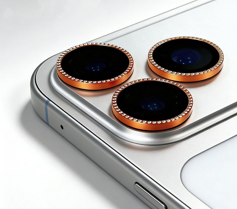 Diamond-cut lens protector for iPhone
